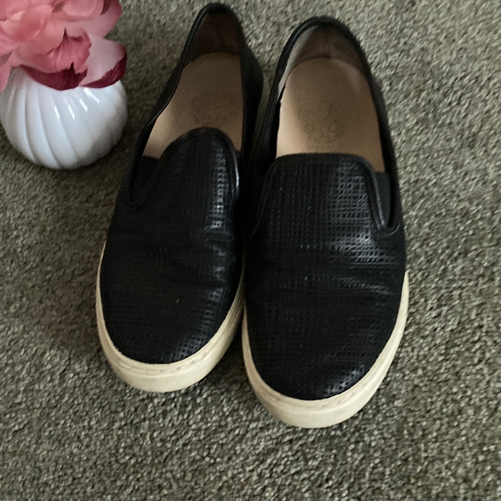Vince Camuto Black Textured Slip-On Shoes